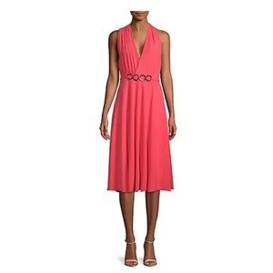 Halston Heritage Coral Sleeveless Asymmetrical dress | 10 NWT